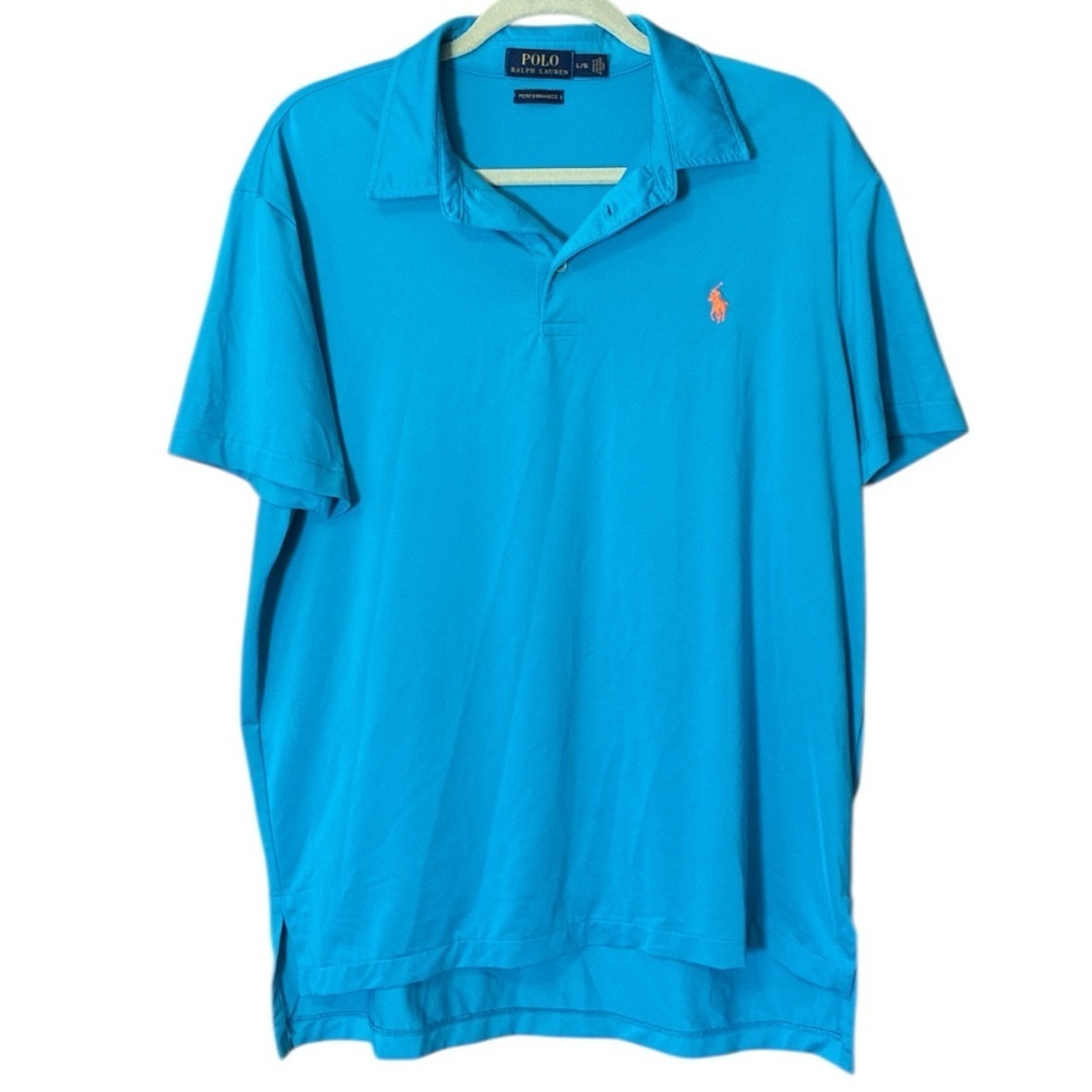 Polo Ralph Lauren Performance Teal Blue Polo Shirt Size Large